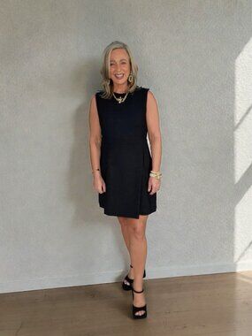 French Connection Whisper High Neck Mini Dress (Black)